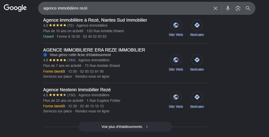 edc gbp seo local agence immobilière